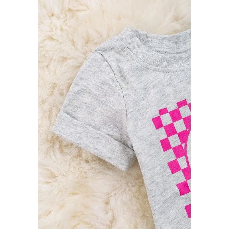 Kids Happy Emoji With Checker Printed Tee - LECCE