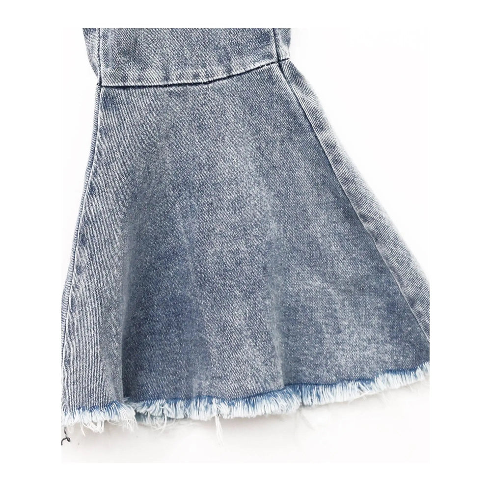 Kids Light Wash Denim Bell Bottom Pants - LECCE