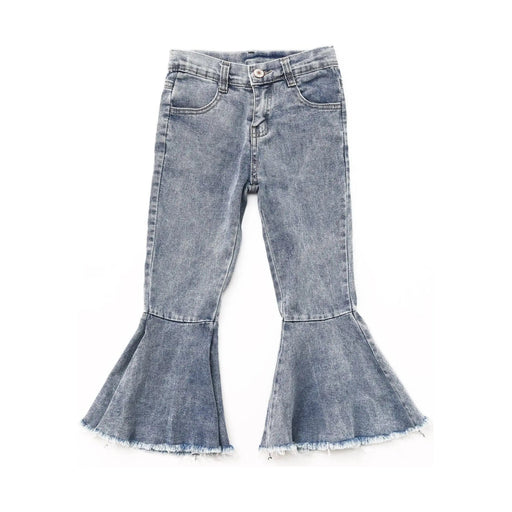 Kids Light Wash Denim Bell Bottom Pants - LECCE
