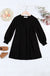 Kids Long Puff Sleeve French Terry Dress - LECCE
