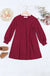 Kids Long Puff Sleeve French Terry Dress - LECCE