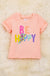 Kids Peach Tee Shirt With Folded Sleeves. - LECCE