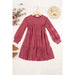 Kids Puff Long Sleeve Tiered Hacci Brushed Dress - LECCE