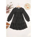 Kids Puff Long Sleeve Tiered Hacci Brushed Dress - LECCE