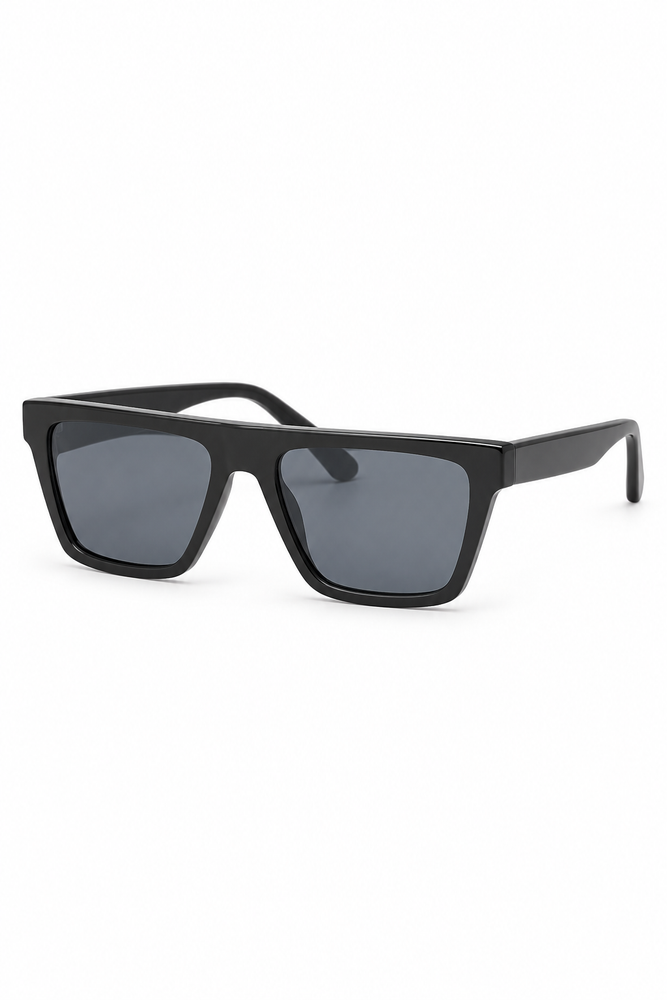 Large Square Frame Sunglasses - Black Blue