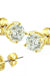 Gold clear round CZ stud earrings