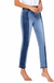 High rise crop slim straight with contrast panel — white background view 1