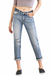 KanCan High rise hem detail mom jean — white background view 1