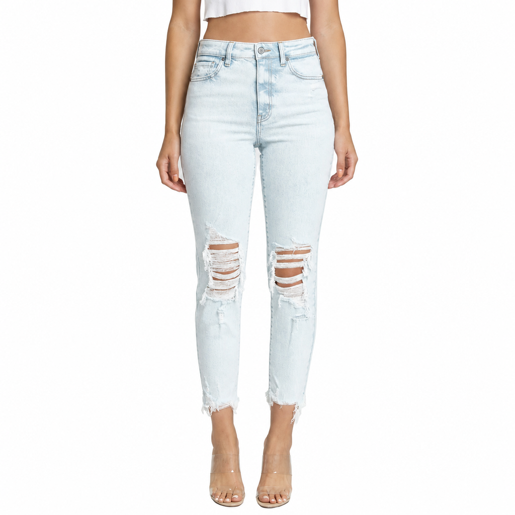 Tobi super high rise mom jean crop in playing for keeps lt