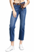 CROPPED STRAIGHT LEG WITH LEOPARD CHEETAH SASH/BELT JEANS — white background view 2