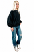 Risen Tummy Control High Rise Straight Leg Distressed — white background view 2