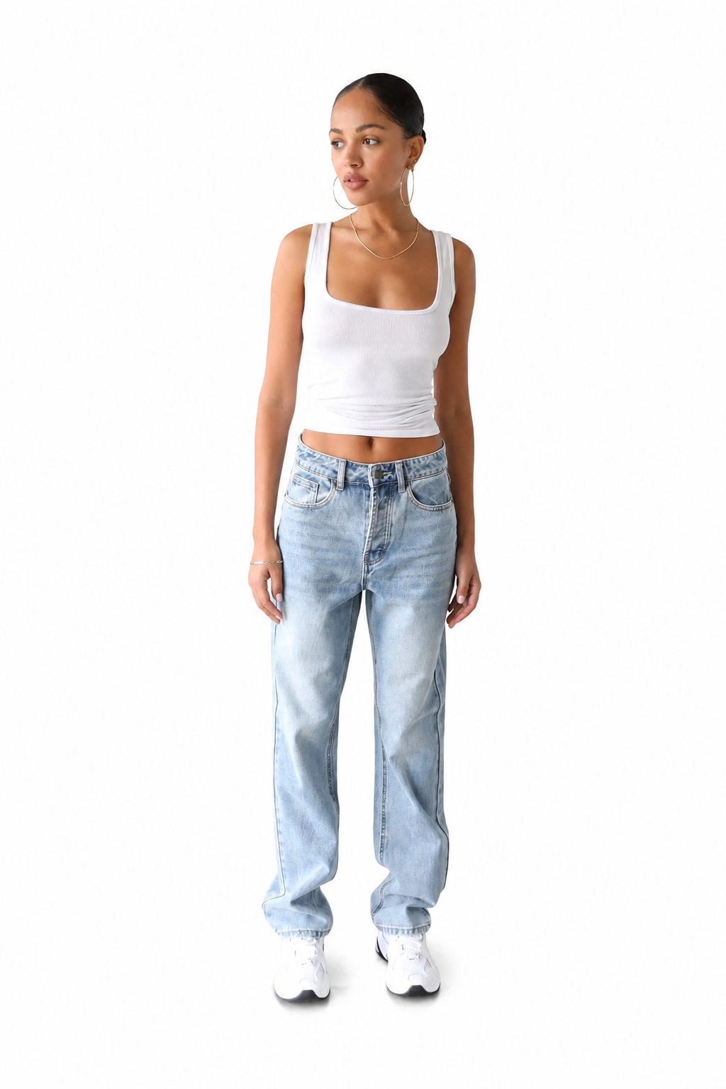 Classic High Rise Straight Leg Denim Jeans