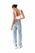 Classic High Rise Straight Leg Denim Jeans — back view on white background