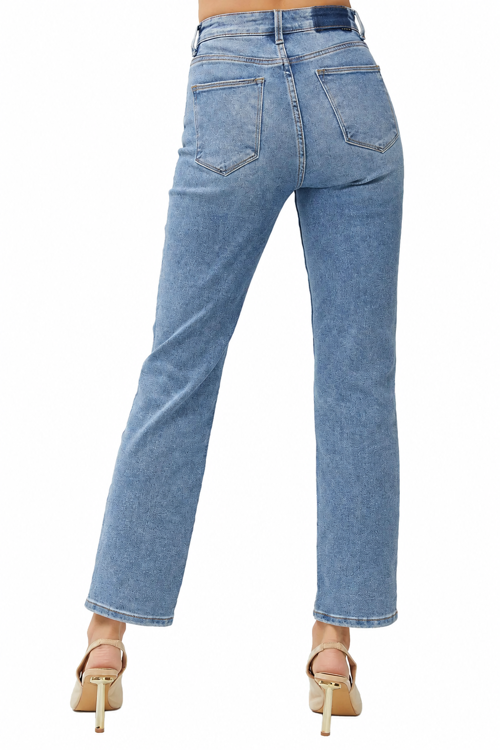 Risen High Rise Crossover Straight Jeans