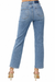 Risen High Rise Crossover Straight Jeans — white background view 2