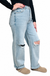 Risen Mid Rise Fit Boyfriend Jeans With Cuff — white background view 1