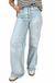 Risen Tummy Control High Rise Wide Cuffed Jeans — white background view 1