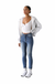 High Rise Skinn Stretch Jeans — white background view 2