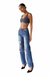 High Rise Straight Leg Denim Jeans - Dark- — white background view 1