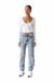 High Rise Straight Leg Denim Jeans — white background view 2