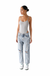 High Rise Straight Crop Denim Jeans - 7145 — white background view 2