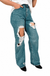 High Rise Straight Wide Leg Denim Jeans — white background view 1
