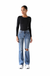 Distressed Flare Jeans — white background view 2