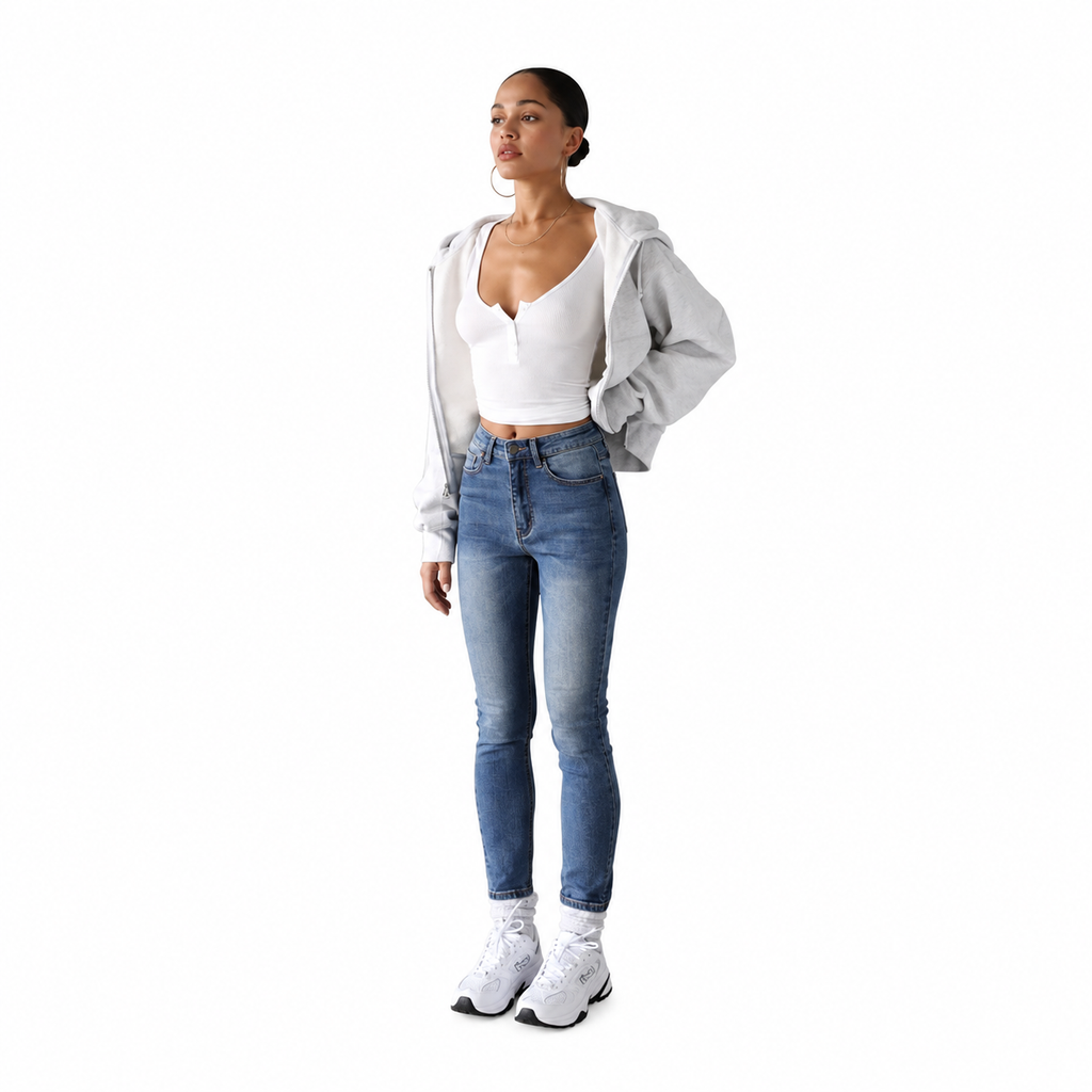 High Rise Skinny Stretch Denim Jeans