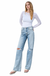 Vervet 90's Vintage Super High Rise Flare Jeans — white background view 1