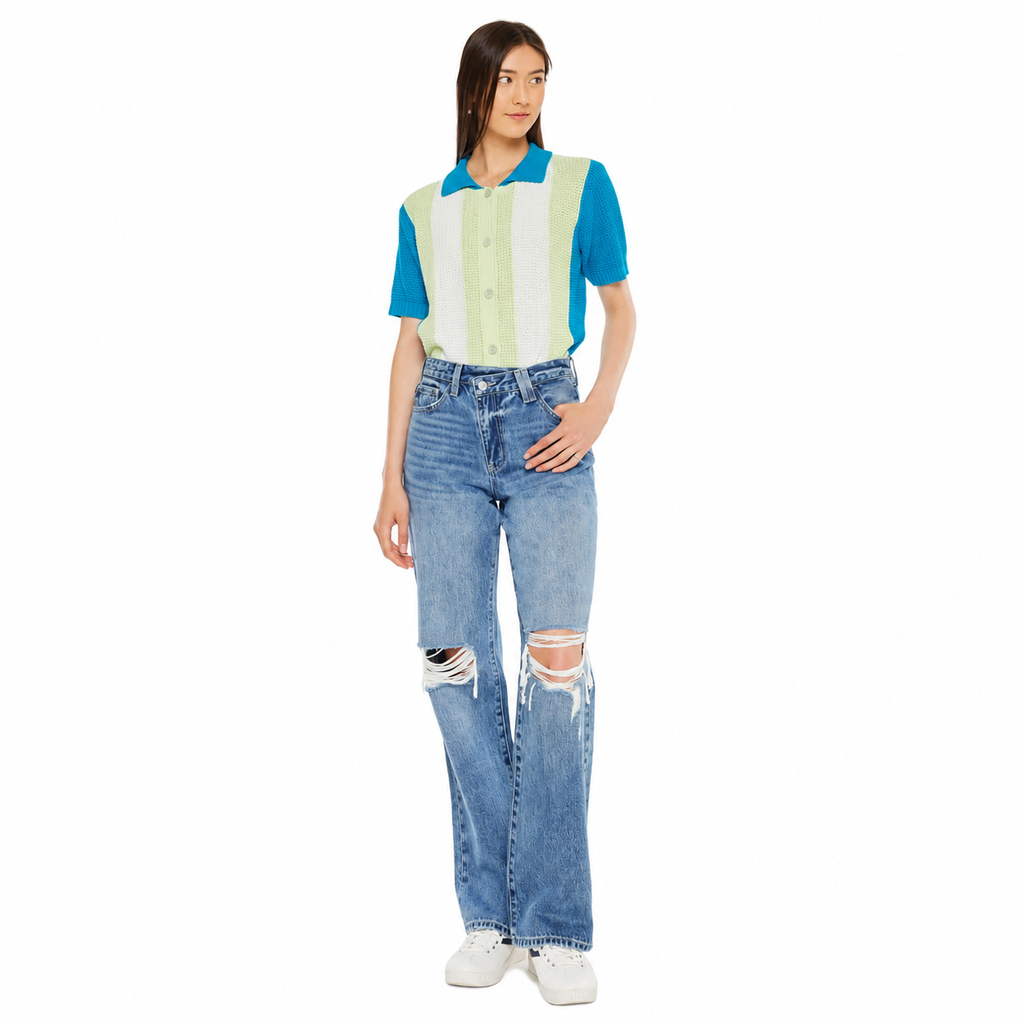 Kan Can 90'S CRISS CROSS STRAIGHT JEANS
