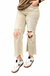 Washed Distressed Cropped Jeans — white background view 1