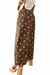 Brown Tailored Seam Polka Dot Barrel Jeans — white background view 2