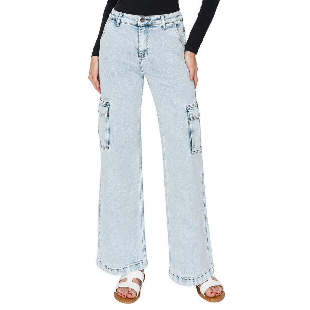 High Rise Wide Cargo Pants