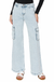 High Rise Wide Cargo Pants — white background view 2