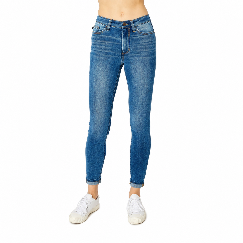 Judy Blue Hw Cuffed Hem Skinny — white background view 1