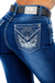 Embroidered Boot Cut Jeans — white background view 2