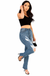 Top Tier Side Slit High Rise Jeans — white background view 1