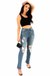 Top Tier Side Slit High Rise Jeans — white background view 2