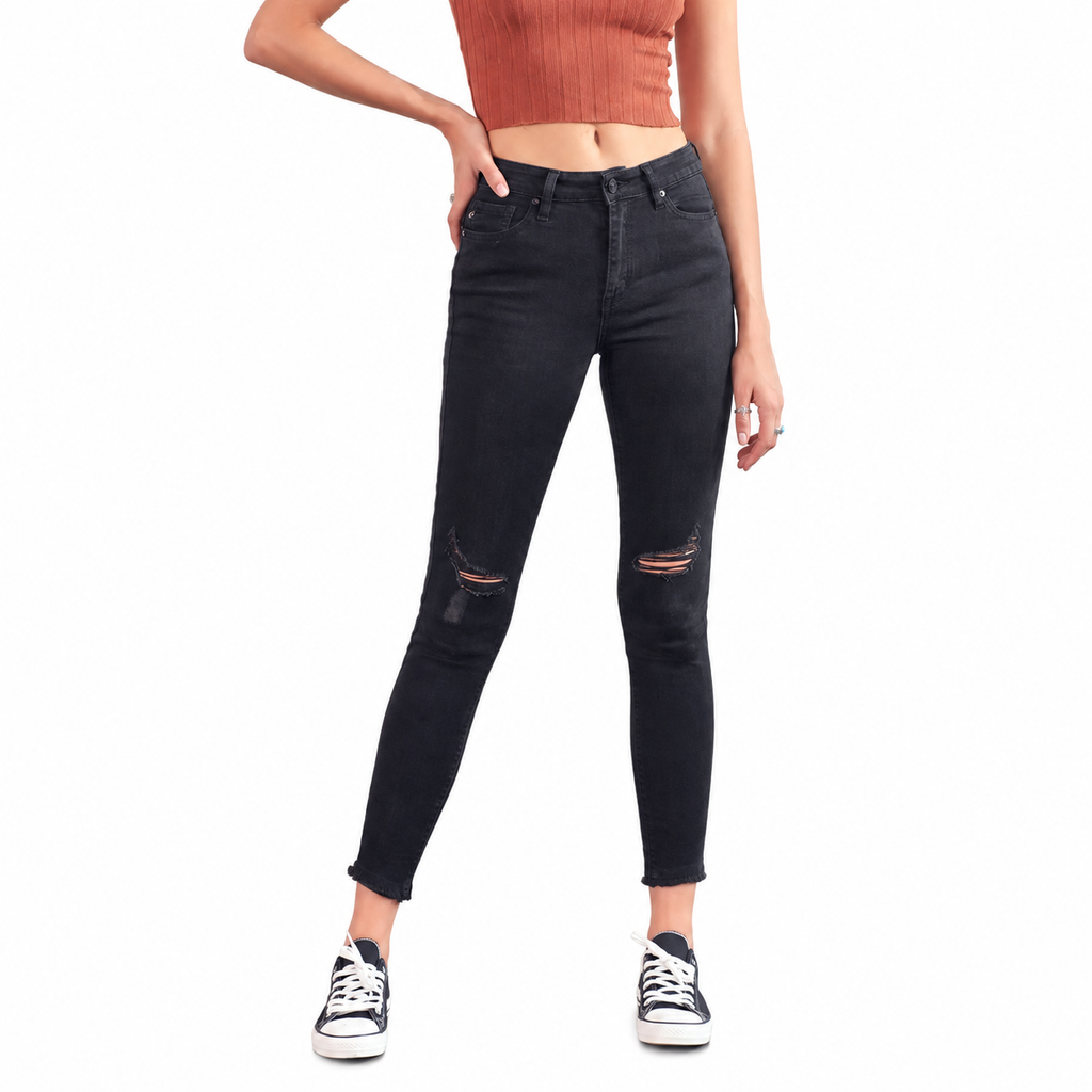Kancan High Rise Distressed Super Skinny Jeans
