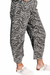 Gray Zebra Stripe Printed Wide Leg Barrel Jeans — white background view 2