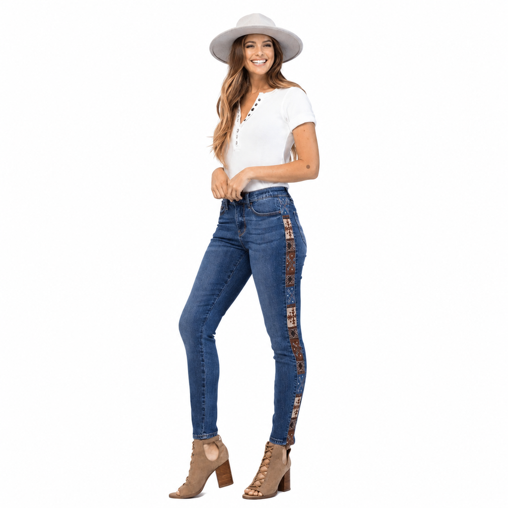Judy Blue western print relaxed fit