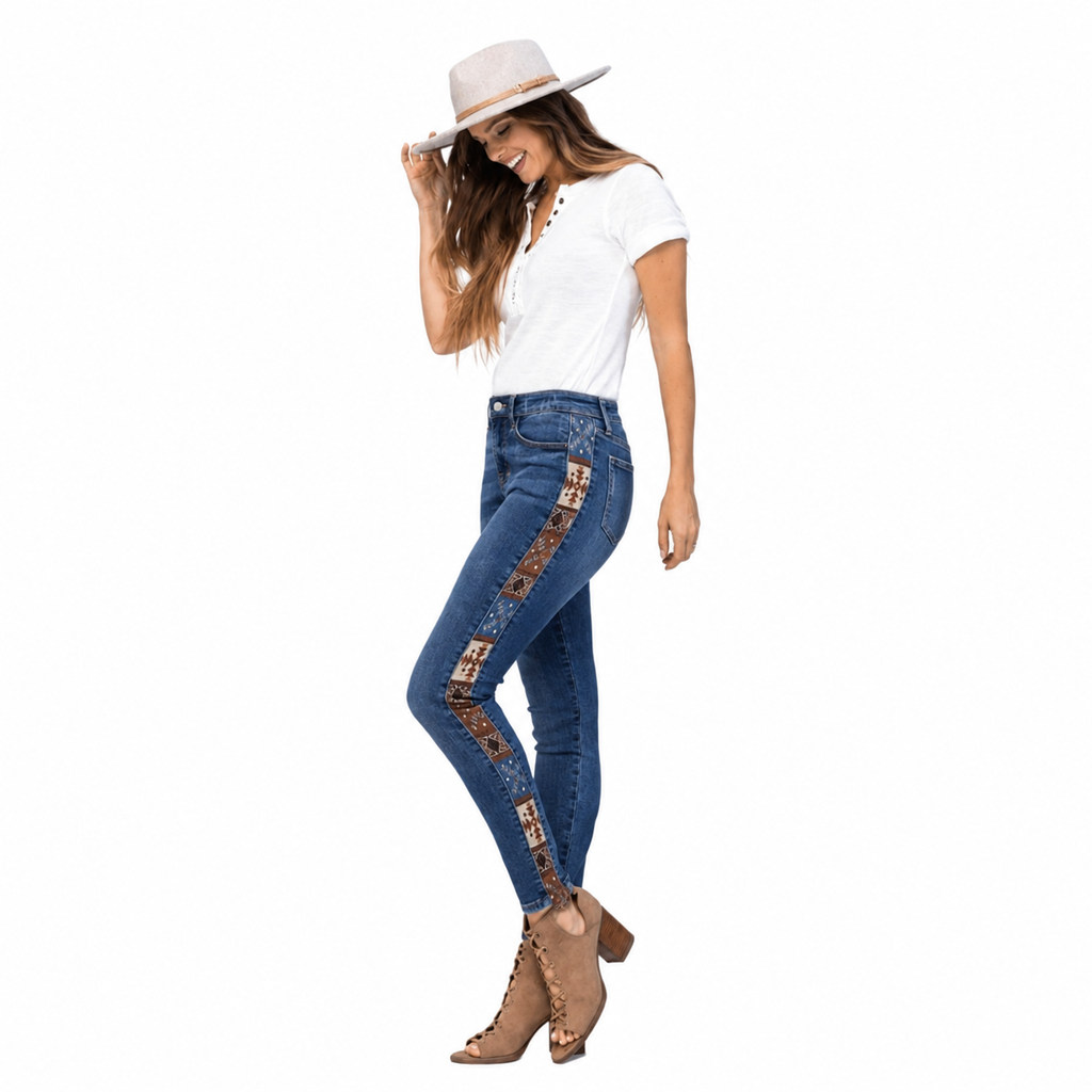 Judy Blue western print relaxed fit