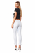Kan Can High Rise White Hem Detail Skinny Jeans — white background view 2