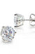 Silver clear round CZ stud earrings