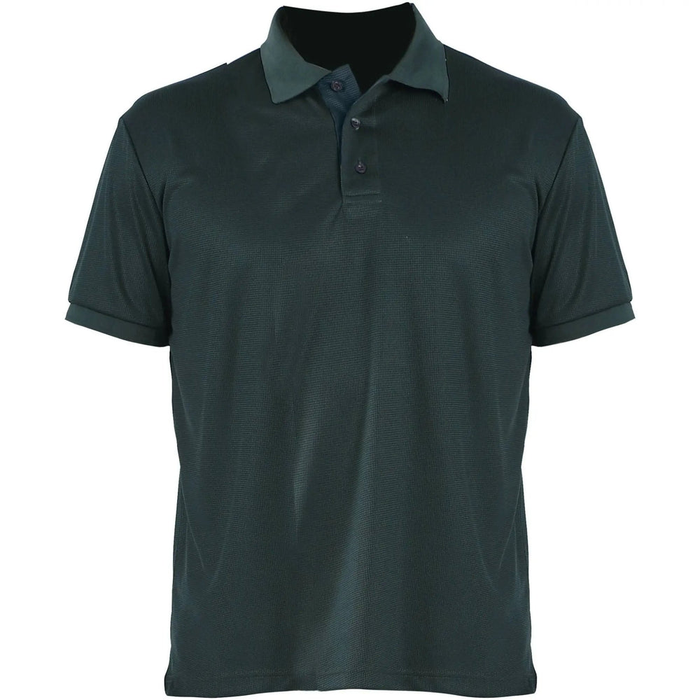 LeeHanTon Men's Short Sleeve Waffit Series Polo Shirt - LECCE