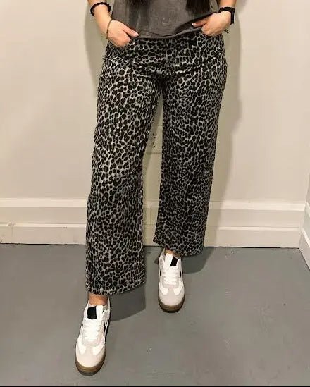 Leopard High Waist Barrel Jeans - LECCE