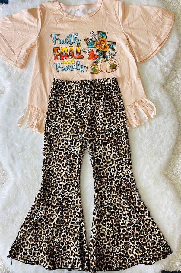 Leopard Prints Bell Bottom Girls Pant - LECCE