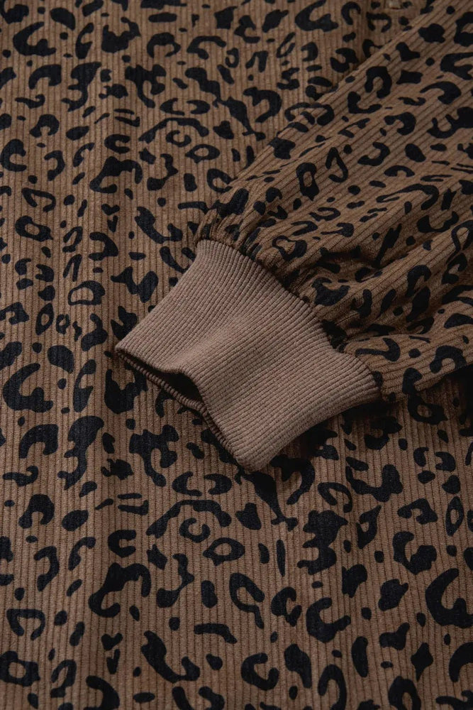 Leopard Quarter Zip Pullover - LECCE