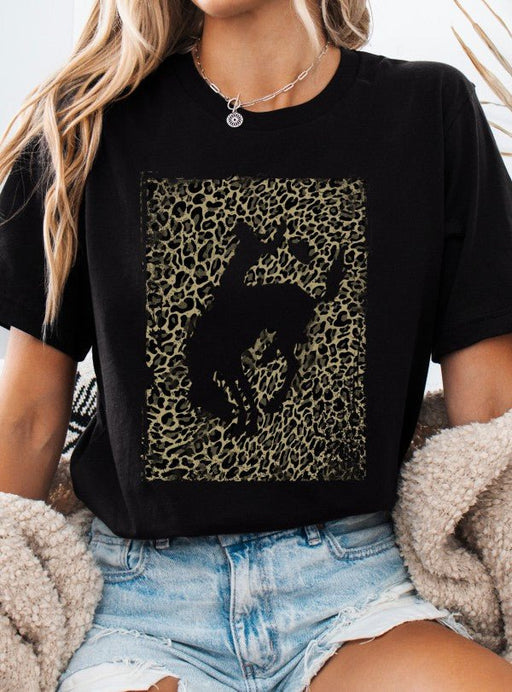 Leopard Rodeo Cowboy Graphic T-shirts - LECCE