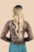 Leopard Sheer Long Sleeve V Neck Lace Top - LECCE